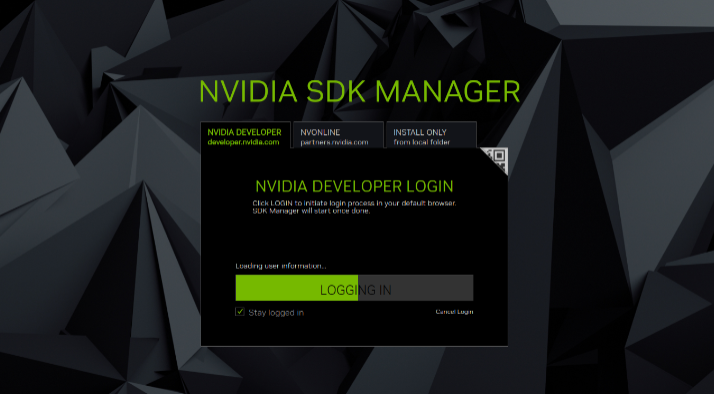 SDK Manager login success